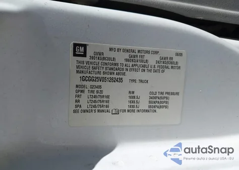 2005 Chevrolet Express из США, поврежденный, VIN 1GCGG25V051262435